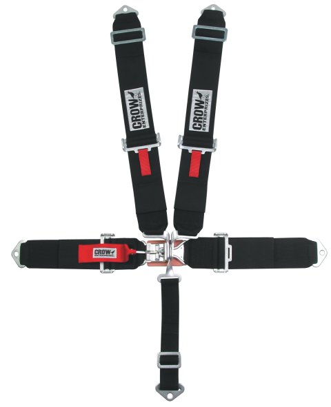 Harness - 5 Point - Latch and Link - SFI 16.1 - 50 in Length - Pull Down Adjust - Bolt-In / Wrap Around - Individual Harness - Black - Kit