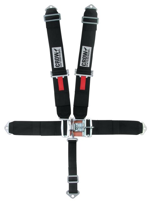 Harness - 5 Point - Latch and Link - SFI 16.1 - 55 in Length - Pull Down Adjust - Bolt-In / Wrap Around - Individual Harness - Black - Kit