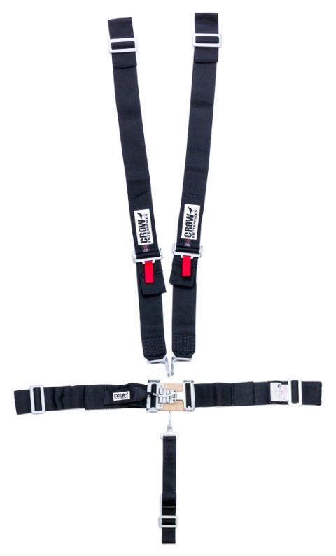 Harness - 5 Point - Latch and Link - SFI 16.1 - 55 in Length - Pull Down Adjust - Wrap Around - Individual Harness - Black - Kit