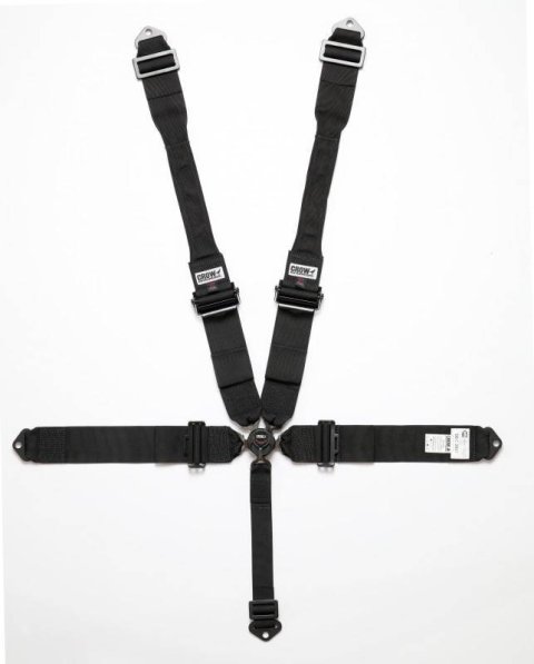 Harness - Kam Lock - 5 Point - SFI 16.1 - 52 in Length - Pull Down Adjust - Bolt In - Individual Harness - Black - Kit