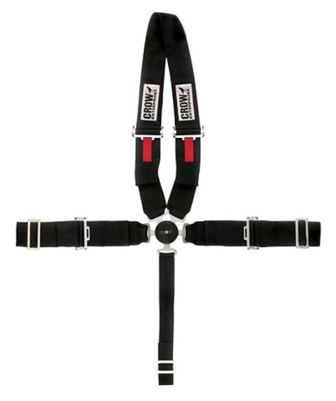 Harness - 5 point - Camlock - SFI 16 Approved - 50 in Length - Pull Up Adjust - Wrap Around - U-Type Harness - Black - Kit