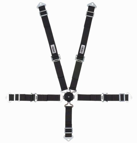Harness - 5 Point - Camlock - SFI 16.2 - 40 in Length - Pull up Adjust - Bolt-In / Wrap Around - Individual Harness - Black - Jr Dragster / Quarter Midget - Kit