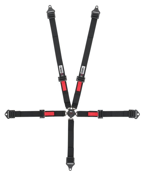 Harness - 5-Point - Kam Lock - SFI 16.2 - Pull Up Adjust - Bolt-In / Wrap Around - Individual Harness - Black - Jr Dragster - Kit