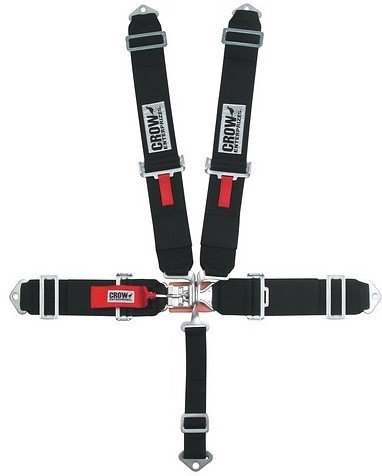 Harness - Sport Model - 5 Point - Latch and Link - SFI 16.1 - Pull Down Adjust - Bolt-In - Individual Harness - Black - Kit