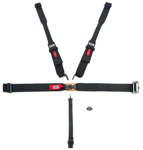 Harness - 5 Point - Latch and Link - SFI 16.1 - Pull Down / Ratchet Adjust - Wrap Around - Individual Harness - HANS Ready - Black - Kit