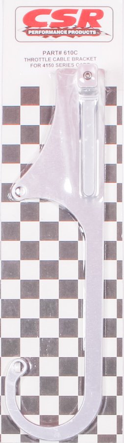 Throttle Cable Bracket - Carb Mount - Aluminum - Clear Anodized - U-flex Cable - Square Bore - Each