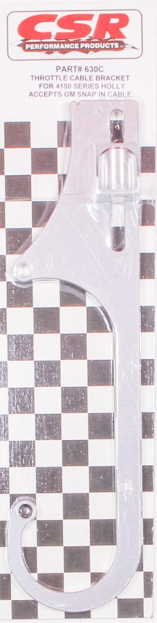 Throttle Cable Bracket - Carb Mount - Aluminum - Clear Anodized - GM Cable - Square Bore - Each