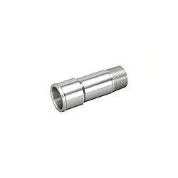 Fitting - Water Pump - 3/4 in NPT Male to 1-1/4 in Hose Barb - 3 in Long - Aluminum - Clear Anodized - Each