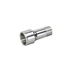 Fitting - Water Pump - 3/4 in NPT Male to 1-1/2 in Hose Barb - 3 in Long - Aluminum - Clear Anodized - Each