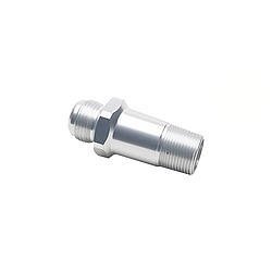 Fitting - Water Pump - 12 AN Male to 3/4 in NPT Male - 3-1/2 in Long - Aluminum - Clear Anodized - Each