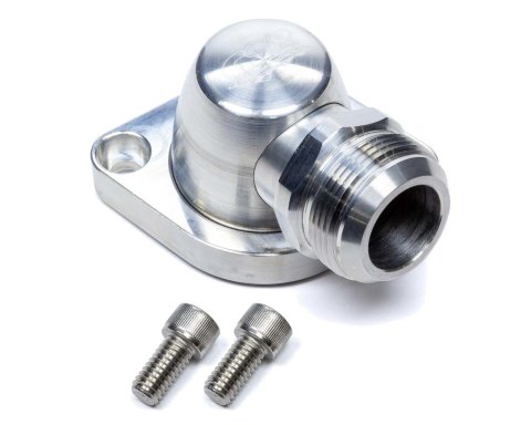 Water Neck - 90 Degree - 20 AN Male - O-Ring - Hardware Included - Aluminum - Clear Anodized - Small Block Ford - Each