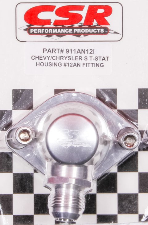 Water Neck - 90 Degree - 12 AN Male - Swivel - O-Ring - Hardware Included - Aluminum - Clear Anodized - Chevy V8 - Each