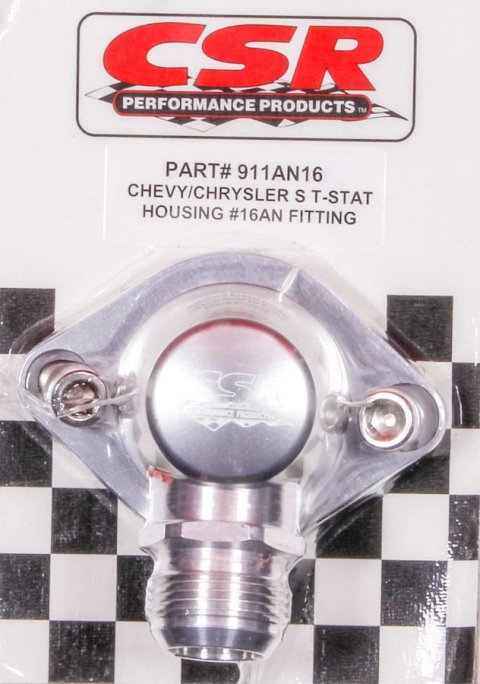 Water Neck - 90 Degree - 16 AN Male - Swivel - O-Ring - Hardware Included - Aluminum - Clear Anodized - Chevy V8 - Each