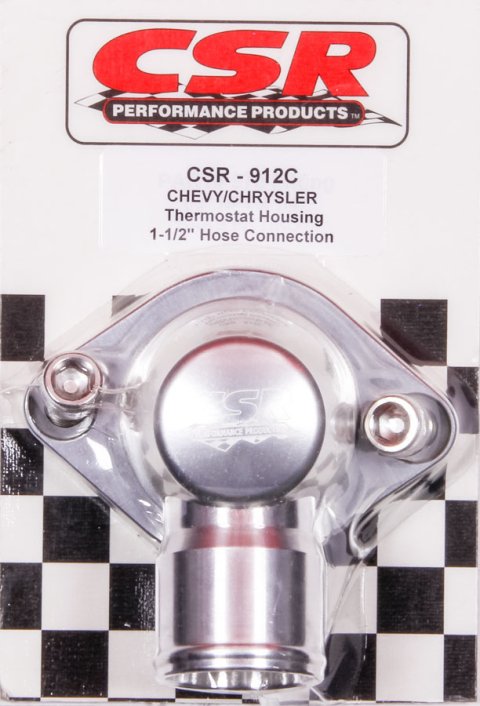 Water Neck - 90 Degree - 1-1/2 in ID Hose - Swivel - O-Ring - Hardware Included - Aluminum - Clear Anodized - Chevy V8 - Each