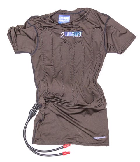 Cooling Shirt - 2 CoolShirt - Kink Free Water Tubing - Right Side Exit - Moisture Wicking Cotton - Compression Style - Short Sleeve - Black - 2X-Large