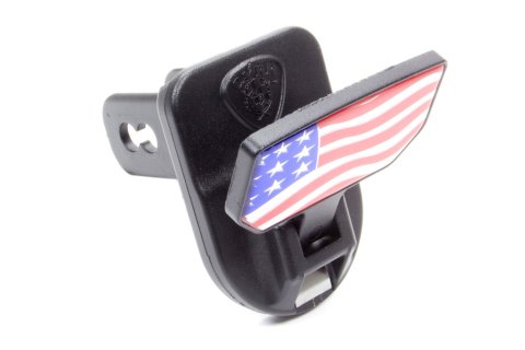 Hitch Step - HD Universal - 2 in Receiver - Fold-Away - Embossed American Flag - Steel - Black Paint - Each
