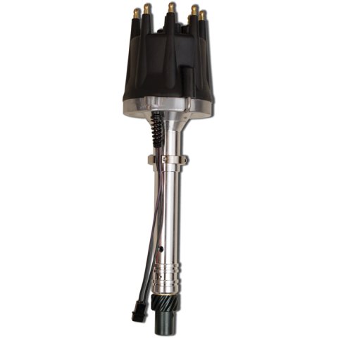 Distributor - Magnetic Pickup - Electronic Advance - HEI Style Terminal - Ignition Box Required - Aluminum - Polished - Chevy V8 - Each
