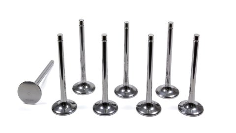 Exhaust Valve - 1.600 in Head - 11/32 in Valve Stem - 5.140 in Long - Titanium - Small Block Chevy / Ford - Set of 8