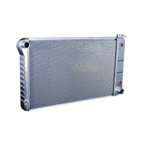 Radiator - Direct Fit - 33 in W x 18.5 in H x 3.25 in D - Single Pass - Driver Side Inlet - Passenger Side Outlet - Automatic Transmission - Aluminum - Natural - GM A-Body 1968-72 - Each