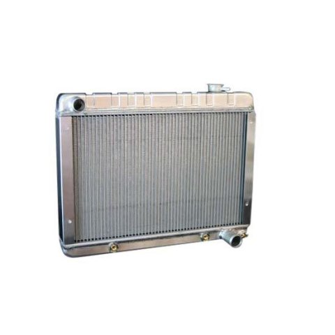 Radiator - Direct Fit - 25.5 in W x 20 in H x 3.25 in D - Single Pass - Driver Side Inlet - Passenger Side Outlet - Automatic Transmission - Aluminum - Natural - GM X-Body 1962-67 - Each