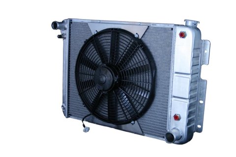 Radiator and Fan - Pro-Series - 26 in W x 18.5 in H x 6.75 in D - Driver Side Inlet - Passenger Side Outlet - Automatic Transmission - Aluminum - Natural - GM F-Body 1967-69 - Kit