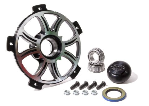 Wheel Hub - Tetris Flyweight - Front - 2 Direct Mount Hubs - Bearings / Dust Cap / Nuts / Wheel Studs Included - Aluminum - Black Anodized - Each