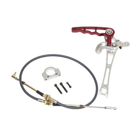 Shifter Assembly - StratoShifter - 1 Lever - Cable / Hardware / Quick Disconnect - Aluminum - Red Anodized - Quick Change Rear Ends - Kit