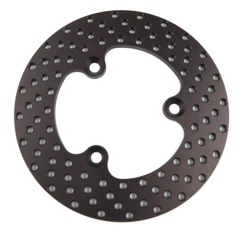 Brake Rotor - Drilled - 10.125 in OD - 0.315 in Thick - 3 x 5.000 in Bolt Pattern - Aluminum - Black Anodized - Each