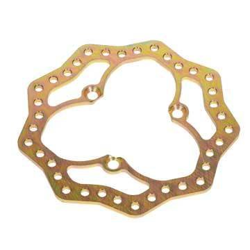Brake Rotor - Drilled - 10.250 in OD - 0.290 in Thick - 3 x 5.000 in Bolt Pattern - Steel - Gold - Each