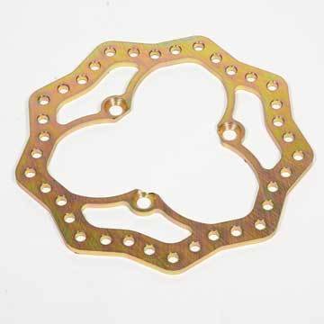 Brake Rotor - Drilled - 10.750 in OD - 0.290 in Thick - 3 x 5.000 in Bolt Pattern - Steel - Gold - Each