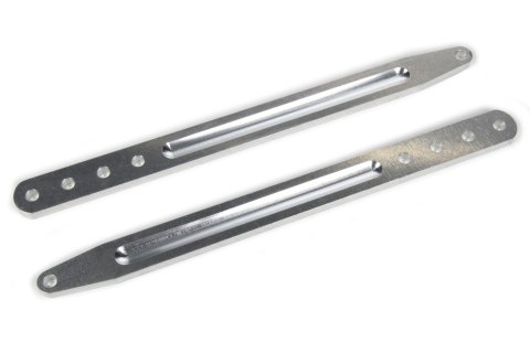 Wing Strap - Nose - Adjustable - 9.75 to 7.5 in Adjustable Height - Bolt Style - Aluminum - Natural - Sprint Car - Pair