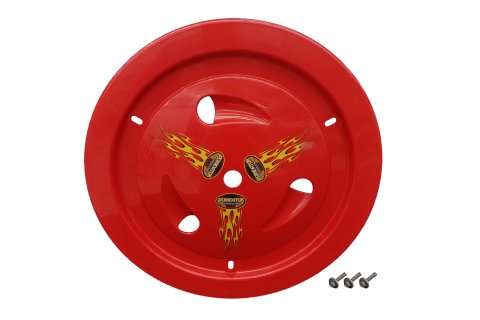 Mud Cover - Ultimate Real - Bolt-On - Hardware Included - Vented - Cover Only - Plastic - Red - 15 in Wheels - Each