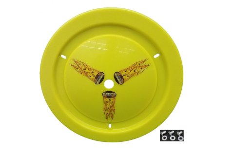 Mud Cover - Ultimate - Quick Turn Fastener - Hardware Included - Cover Only - Plastic - Fluorescent Yellow - 15 in Wheels - Each