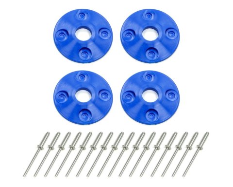 Scuff Plate - 1.5 in OD - 0.5 in ID - Plastic - Blue - Set of 4