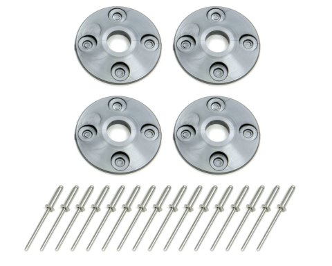 Scuff Plate - 1.5 in OD - 0.5 in ID - Plastic - Silver - Set of 4