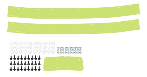 Air Valance - 2-Piece - Plastic - Fluorescent Yellow - Street Stock - Kit