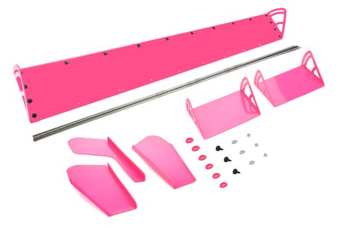 Spoiler - 72 x 8 in - Adjustable - 2-Piece - Plastic - Pink - Dirt Late Model - Kit