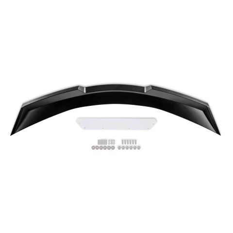 Spoiler Wicker Bill - Rear - Bolt-On - Hardware Included - Adjustable Polycarbonate Flap Included - Plastic - Satin Black - Chevy Corvette 2020-23 - Each