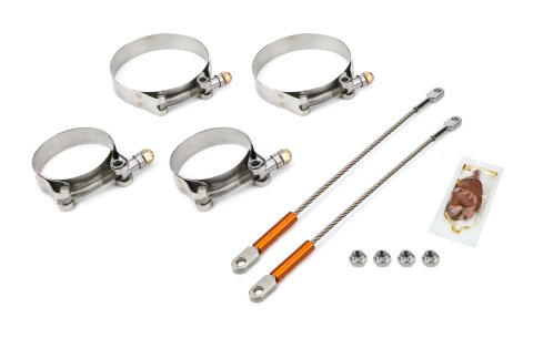 Collector Tethers - Premium - 10 in Cable - 2.25 in Primary Clamps - 3.5 in Collector Clamps - Lock Nuts Included - Orange Sleeve - Kit