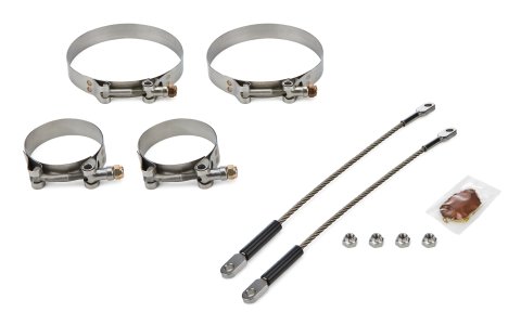 Collector Tethers - Premium - 10 in Cable - 2.5 in Primary Clamps - 4.5 in Collector Clamps - Lock Nuts Included - Orange Sleeve - Kit