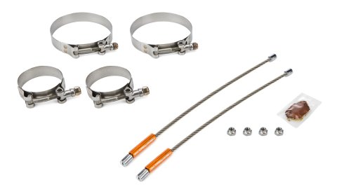 Collector Tethers - Lite - 10 in Cable - 2.375 in Primary Clamps - 4 in Collector Clamps - Lock Nuts Included - Orange Sleeve - Kit