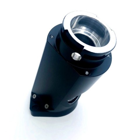 Water Neck - 45 Degree - 12 AN Female O-Ring - Filler Neck - O-Ring - Hardware - Aluminum - Black Paint - Each