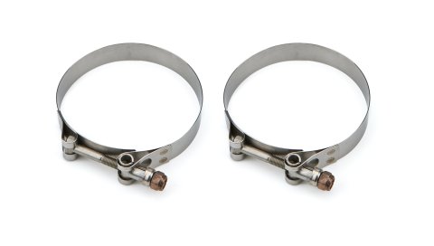 Hose Clamp - T-Bolt - 0.75 in Wide - 3.75 to 4.06 in Range - Stainless - Natural - Pair