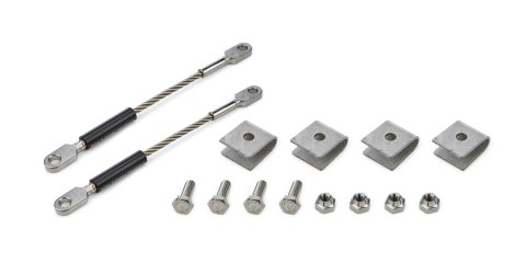 Collector Tethers - 6 in Cable - Weld-On - Stainless Tabs / Hardware Included - Black Sleeve - Kit