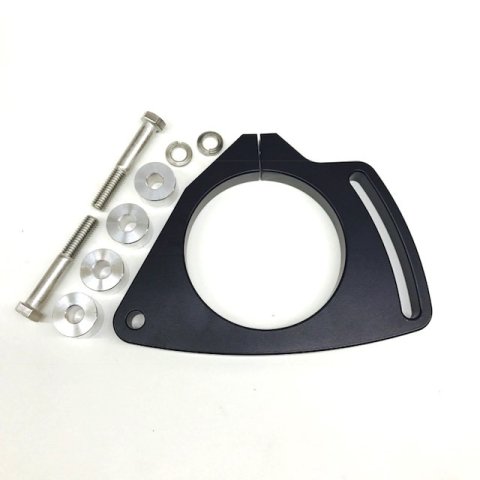 Vacuum Pump Bracket - Moroso Enhanced Design Pump - Aluminum - Black Powder Coat - Big Block Chevy - Kit