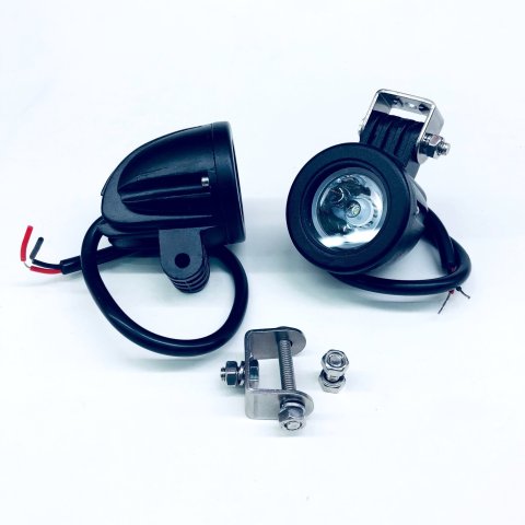 Headlight - Pod - Bolt-On - 2 in OD - LED - Aluminum - Black Powder Coat - Pair