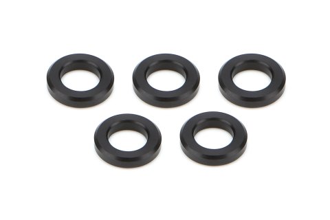 Lug Nut Spacer - Flat - 0.700 in ID - 1.200 in OD - 0.250 in Thick - Aluminum - Black Anodized - Set of 5