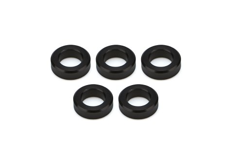 Lug Nut Spacer - Flat - 0.700 in ID - 1.200 in OD - 0.375 in Thick - Aluminum - Black Anodized - Set of 5