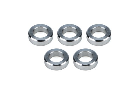 Lug Nut Spacer - Flat - 0.700 in ID - 1.200 in OD - 0.375 in Thick - Aluminum - Polished - Set of 5
