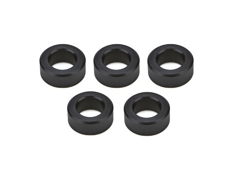 Lug Nut Spacer - Flat - 0.700 in ID - 1.200 in OD - 0.500 in Thick - Aluminum - Black Anodized - Set of 5